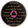 Sobriety Chip AA Pink Glitter Triplate (4 Year)