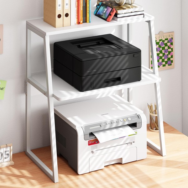 Arbuxzuy Printer Stand for Desk, Desktop Printer Shelf, 3 Tier