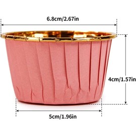 Muffin Cases Paper, Cupcake Decoration, Cupcake Shapes Paper, Pack of 50, Pink Gold, Non-Stick Coating Disposable Baking Cups for Muffin Moulds, Cupcake