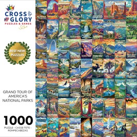 Cross & Glory - Grand Tour of America's National Parks - 1000 Piece Jigsaw Puzzle for Adults | Scenic Travel Puzzle | Perfect for Puzzle Enthusiasts