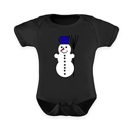 generisch Schneemann mit Hut | Winter Schnee - Baby Body -12-18 Monate-Schwarz