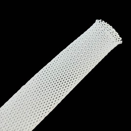 Electriduct Expandable Braid Sleeving | Polyester High Flame Retardant Flexible Cable Mesh Sleeve | 1/2" - 10 Feet (White)