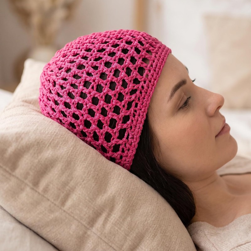 Lurrose 3 redecillas de ganchillo para el cabello: gorros de