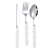 Luxury Pearl Cutlery Set, 304 Stainless Steel Utensils, Fine Polished,