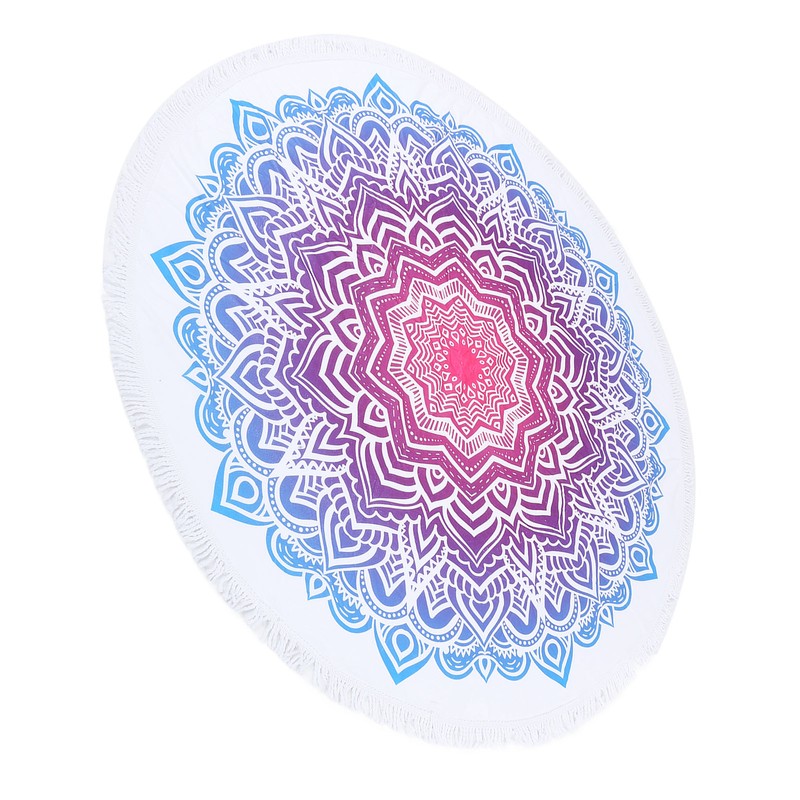 Round Beach Towel Blanket Circular Beach Tassels Blanket Oversized Picnic