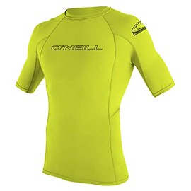O'Neill Wetsuits Men's UV Protection Basic Skins S/S Crew, 187 LIME