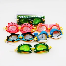 Children's Indoor Swim Goggles with Fun Designs Free Size/Blue Whale 30ea