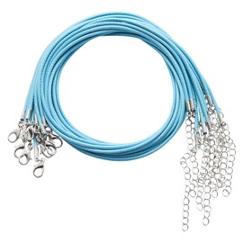 Pocoxll 10 Pcs 2.0mm Leather Necklace Cords with Clasp,Waxed Cords,Necklace Ropes for Pendants and Jewelry Making(Turquoise)