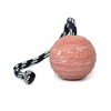 Julius-K9, IDC Natural Rubber Ball with String, Horizontally Grooved, 70