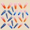 Long Press on Nails Square Blue Orange French Tip Fake