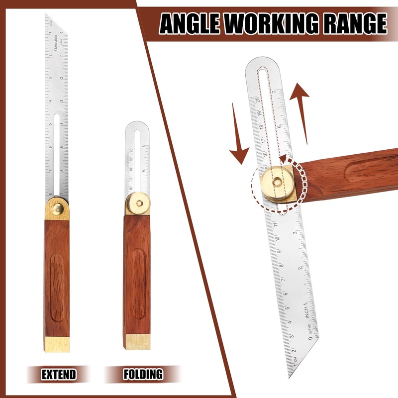 Multi Angle Bevel Adjustable Multifunctional Angle T-Chamfer 200 mm, Bevel