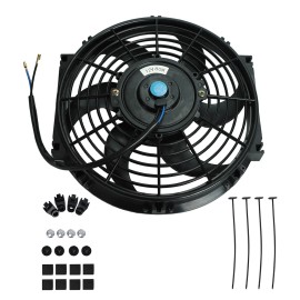blackhorse-racing 10 Inch Universal Slim Fan Pull Electric Radiator Cooling 12V 80W 2400RPM 800CFM