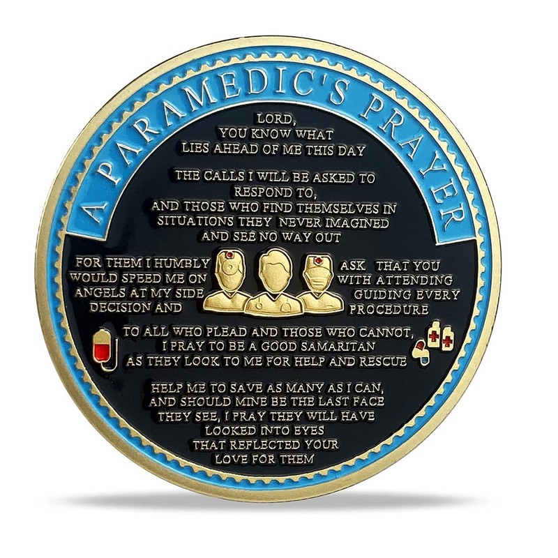 Paramedic's Prayer Coin EMT Challenge Coin