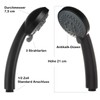 Hand Shower Head Matte Black 3 Jet Types Anti-Limescale Nozzles