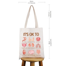 VAMSII Mental Health Awareness Gift It's OK To Feel Tote Bag Emotional Support Handbag Nurse Doctor Self Care Gift (It's OK To Feel T C)