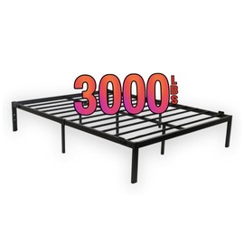 Golden Gate Beds Metal Platform Bed Frame, Heavy Duty, Sturdy Steel Mattress Foundation, No Box Spring Needed, Easy Assembly, 14 Inch Raised Base for Under Bed Storage, Bedframe for Queen Size, Black