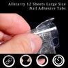 Allstarry 288pcs (12 Sheets) Nail Adhesive Tabs Large Size Waterproof