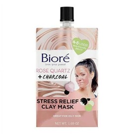 Bioré Biore Rose Quartz + Charcoal Stress Relief Clay Mask 1.69 OZ, 2 Pack
