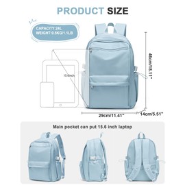 School Backpack Women's Lightweight Backpack 14 Inch Laptop Travel Backpack Causal Travel School Bags for Girls Boys Teenagers Book Bag College Boys Men Work Daypack, A2 blue, L, Rucksack Backpacks