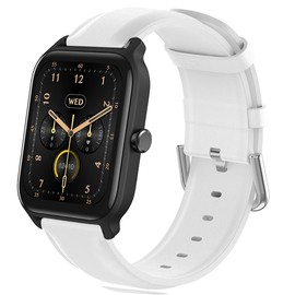 Compatible with TOOBUR Smartwatch Band, Sahouden Soft Classic Genuine Leather Replacement Strap Watchband Compatible with TOOBUR IDW13/AITAFY IDW13/VRPEFIT IDW13/Konitee IDW13 1.8 inch Smart Watch (White)