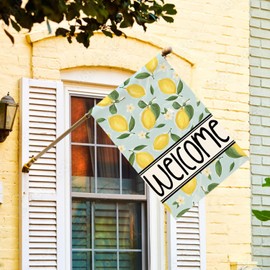 AVOIN colorlife Summer Lemon House Flag 28x40 Inch Double Sided Outside, Welcome Seasonal Yard Outdoor Flag