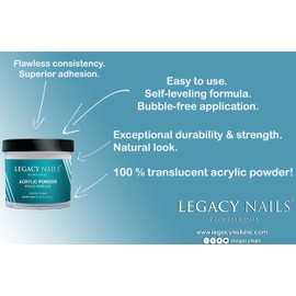 Legacy Nails Professional CLEAR ACRYLIC POWDER - 241g / 8oz. - High-Quality, Fast-Drying Formula for Nail Extensions, Sculpting & Overlays, Salon-Grade, Long-Lasting Finish