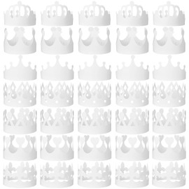 Thenshop White DIY Paper Crowns Blank Birthday Party Decoration Crowns for Kids Princess Queen (Classic Style, 280)