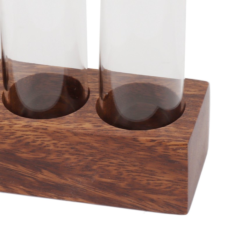 Coffee Bean Storage Tubes with Walnut Wood Stand Lid Glass