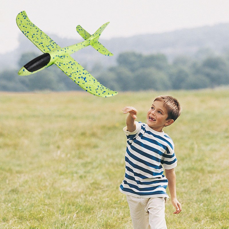 PUREZON Foam Airplane Toy, 4 Pack, 17 Inch, 4 Colors