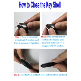 3 Buttons Key Fob Shell Case Fit for Honda Civic CR-V Crosstour Fit Pilot CR-Z Odyssey Accord Replacement Keyless Entry Remote Control Car Key Fob Cover (1 Black + 1 Red)