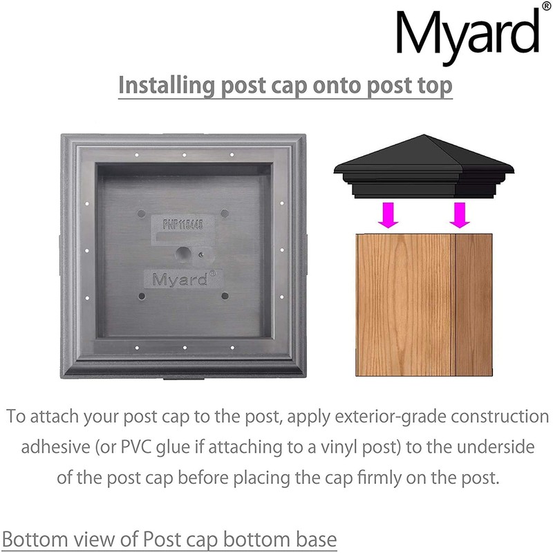 Myard Screw-Free Universal Fence Pyramid Top Cap fits Post 4