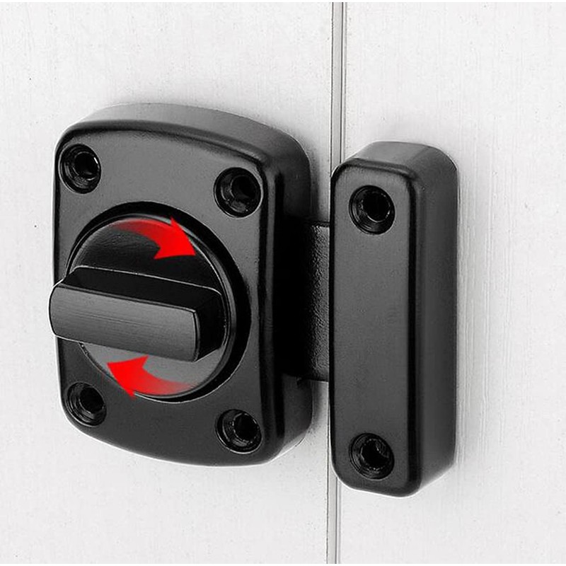 Sliding Door Lock Bar Hook-and-Eye Buckle Latch Black Wooden Fence