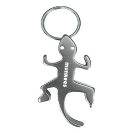 munkees Key Ring Lizard Bottle Opener Silver 34111, silver