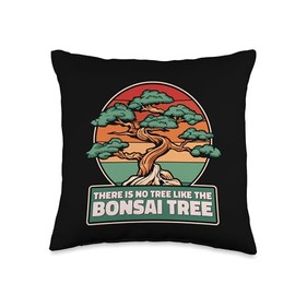 Bonsai Tree Plant Tools Care Kit Set Gifts Ideas Like Tree Indoor Penjing Bonsai Throw Pillow, 16x16, Multicolor