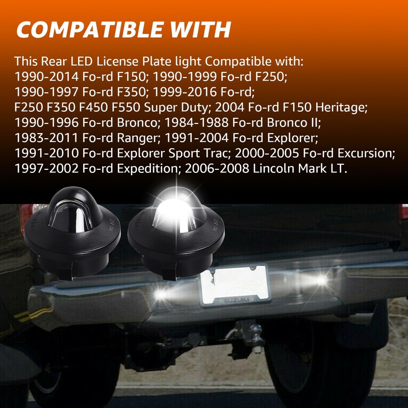 LED License Plate Light Kit with Bulb and Wiring for