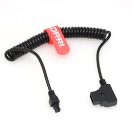 DRRI D-Tap to 4-Pin Microfit Male Power Cable for Freefly Systems Ember S5K High-Speed Camera (Spiral Cable)