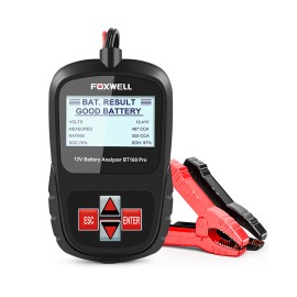 2025 for FOXWELL BT100 PRO 12V DC Car Battery Tester Analyzer Diagnostic Tools for Flooded AGM GEL 100 1100 CCA 200AH 1-YearScreen Size: 128 * 64 pixels, Power Source: Corded Electric