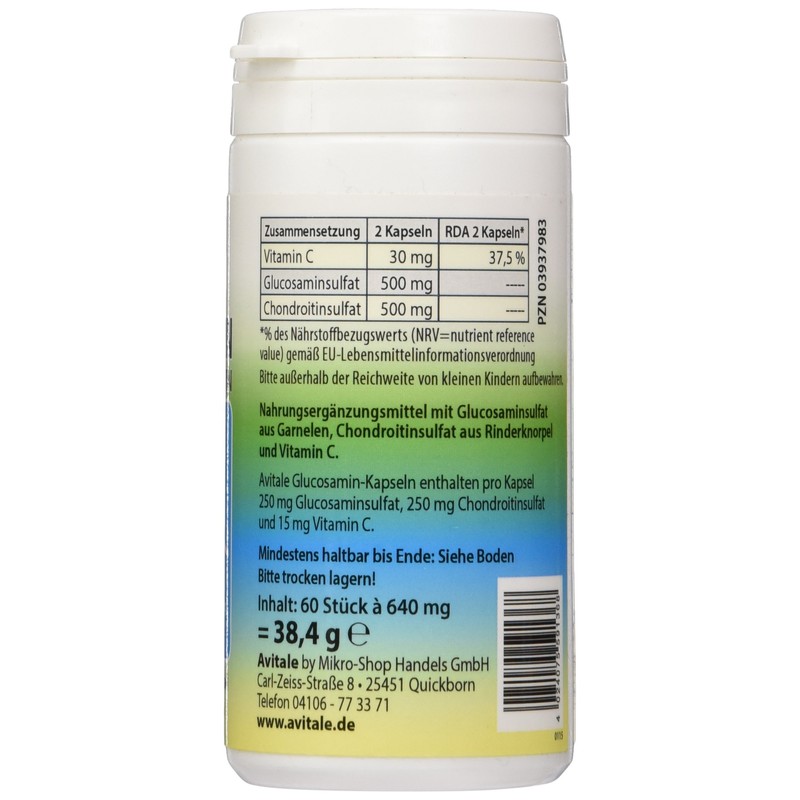 Avitale Glucosamin Chondroitin Kapseln, 60 Stück, 1er Pack (1 x