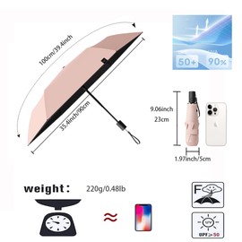 Mini Kids Travel Anti-rebound Folding Umbrella/Protect the Safety of Children/Super Lightweight Small/Automatic Open Close handle/UV 99/UPF50+ Protection/Rain Sun/Compact Portable/Handbag/Women