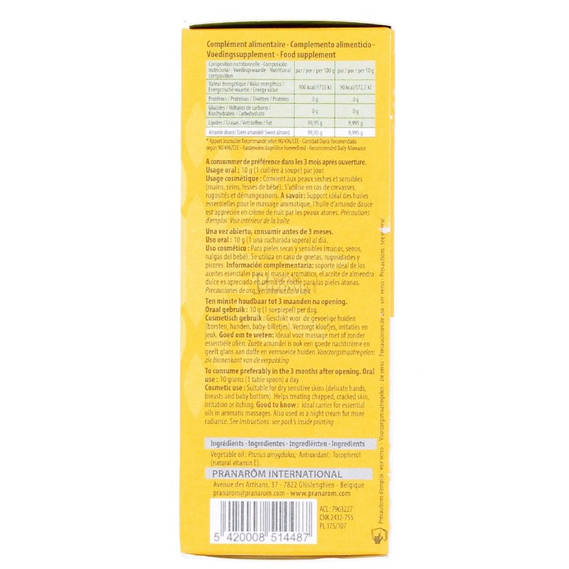 Pranarom Sweet Almond Carrier Oil, 1.7 fl oz (50 ml)