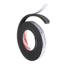PATIKIL 2m/6.6ft Sealing Foam Tape, 2.5cm Wide 10mm Thick Single Sided Weather Stripping Door Seal Strip for Window Door Insulation, Black