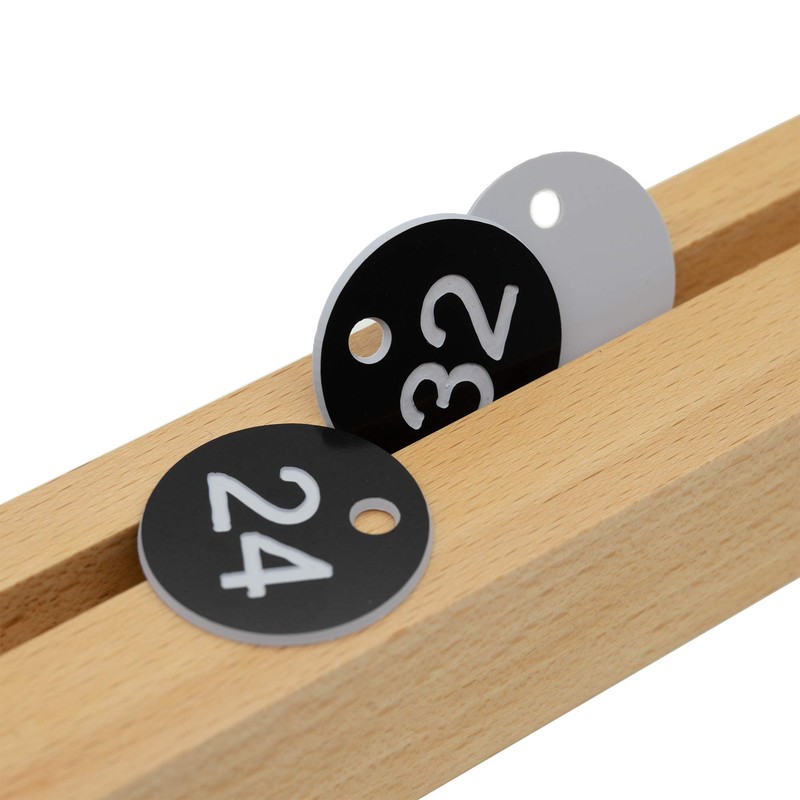 Black Plastic Engraved Number Plates without Key Rings 1-100