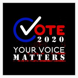 Vote 2020 Your Voice Matters Election Sticker Bumper Sticker Vinyl Decal 5"