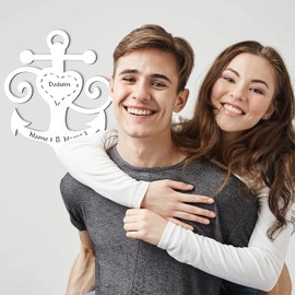 LED Night Light Lamps "Anchor of Love", Gift with Name & Date for Boyfriend Girlfriend, as a token of love for Anniversary, Wedding, Engagement, Bedroom, Living Room