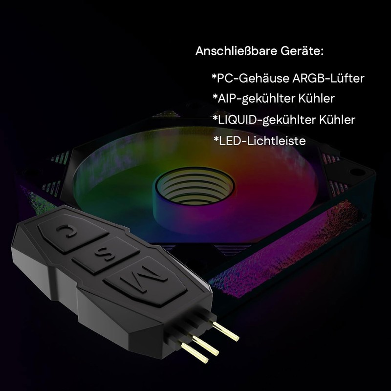 MIWATT DS Mini ARGB PC Fan Controller Set with Remote