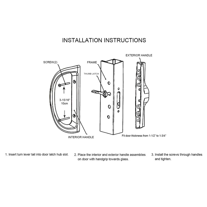 ALLYWASAI Patio Sliding Door Handle Set, Perfect Replacement Mortise Style