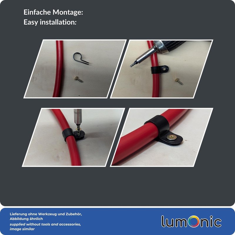 Lumonic Cable Clip Set 100x P-Clip I Perfect for Cables