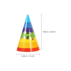 ABOOFAN 20pcs Rainbow Birthday Party Hat Caps Birthday Paper Hats for Adults and Kids Cute Cone Hats for Celebrations