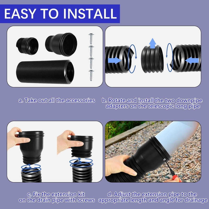 Rain Gutter Downspout Extensions Flexible, Drain Downspout Extender,Down Spout Drain