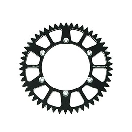SCAR Aluminium Sprocket Compatible with Kawasaki KX KXF KLX 125 250 450 94-23, Black - 50 Teeth